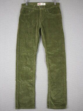 Levi's 511 Slim Corduroy Green Olive Slim Fitting Pants 16Reg 28x28